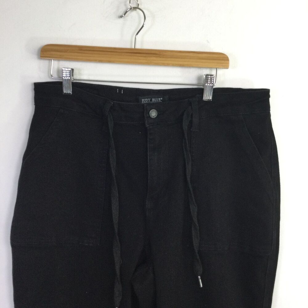 Judy Blue Womens Los Angeles Jogger Pants Skinny Drawstring Waist Black Size 16W - Picture 3 of 16